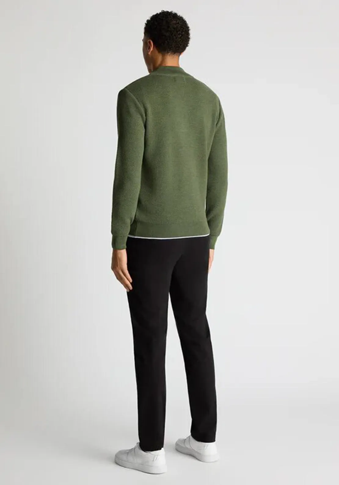 Remus Uomo Tapered Fit Half Zip Sweater, Green