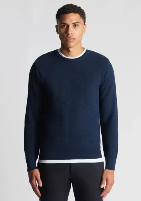 Remus Uomo Tapered Fit Merino Wool Blend Sweater, Navy