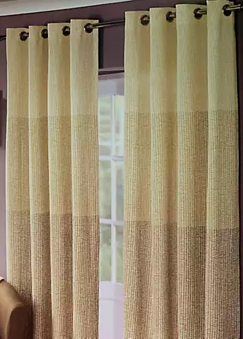 Sandown & Bourne Ash Leaf Pair of Unlined Eyelet Curtains | Kaleidoscope