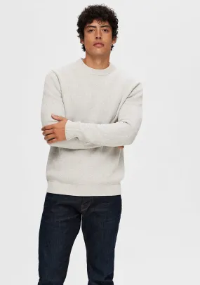 Selected Homme Dane Knit Sweater, Light Grey Melange