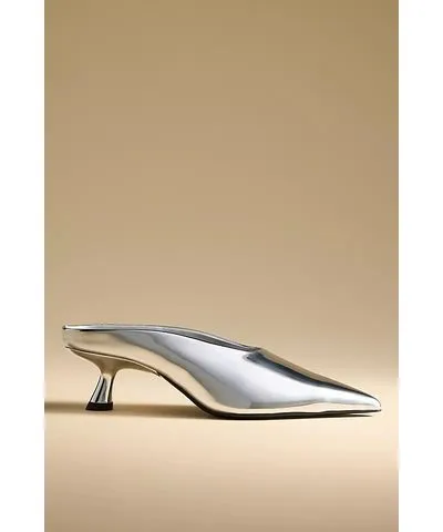 SIMONMILLER Chrome Pointed-Toe Gala Mules