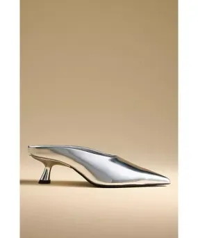 SIMONMILLER Chrome Pointed-Toe Gala Mules