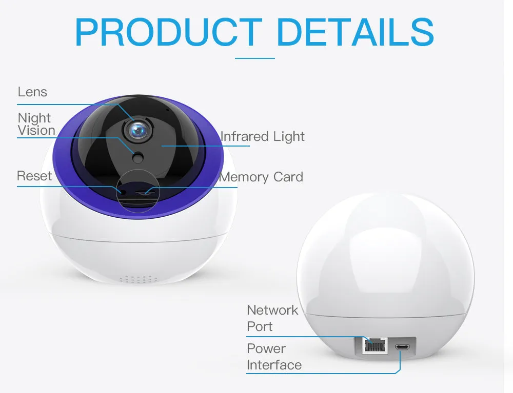 Smart Home WiFi Camera 1080P - Auto Tracking CCTV Network Dome Camera