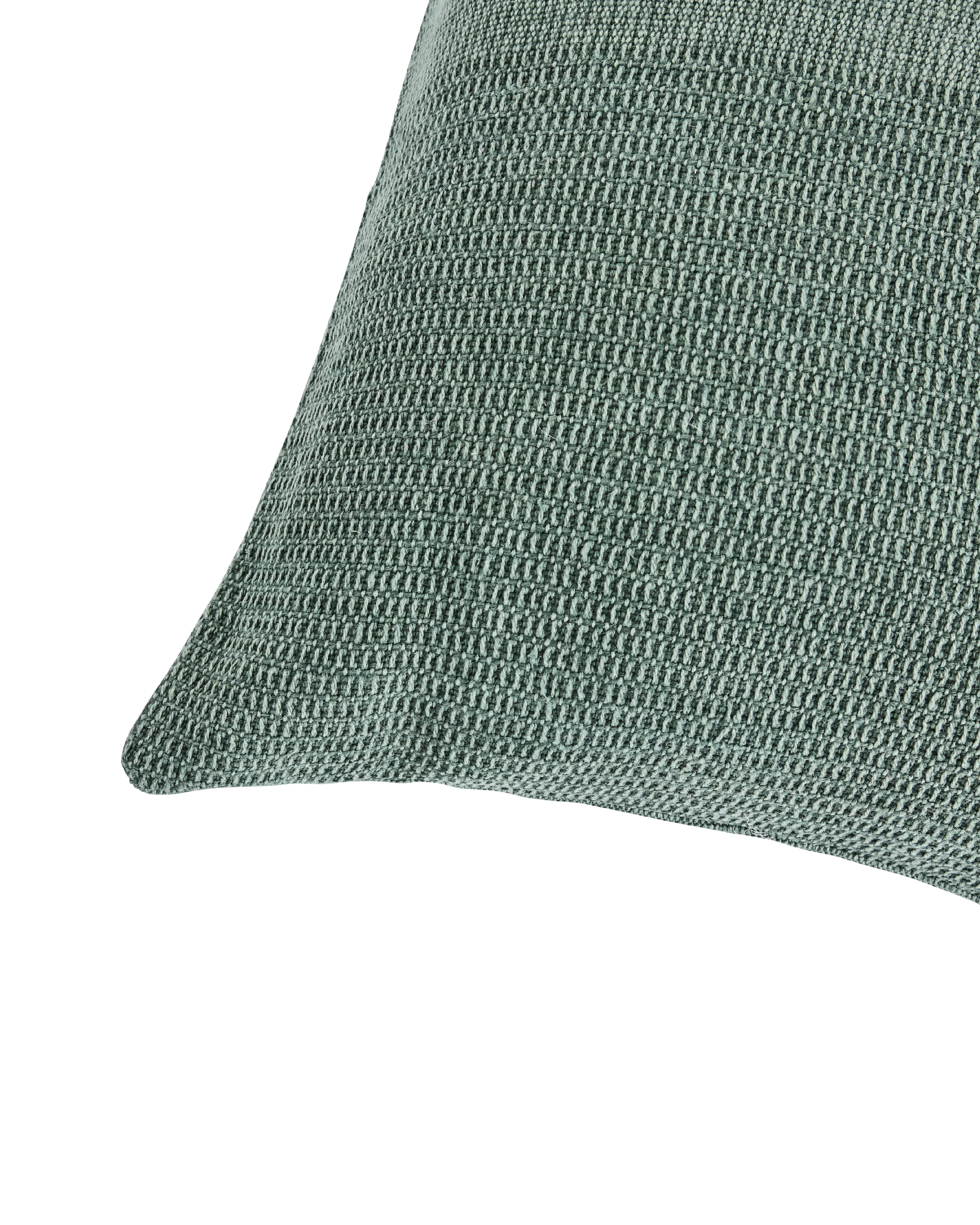 Solid Green Outdoor Cotton Jute Pillow