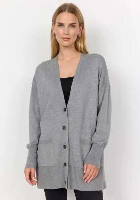 Soyaconcept Dollie V Neck Knit Cardigan, Grey