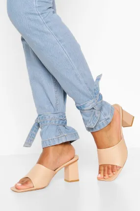 Square Toe Block Heel Mules