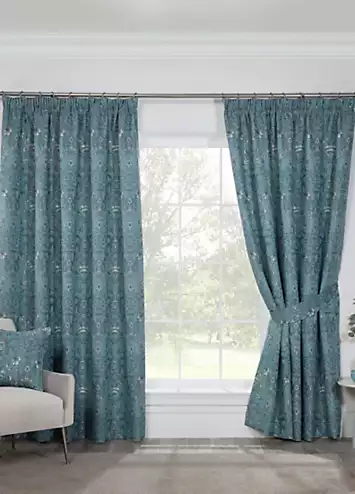 Sundour Kyoto Jacquard Pair of Pencil Pleat Curtains | Kaleidoscope