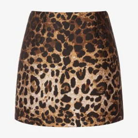 Teen Leopard Jacquard Skirt