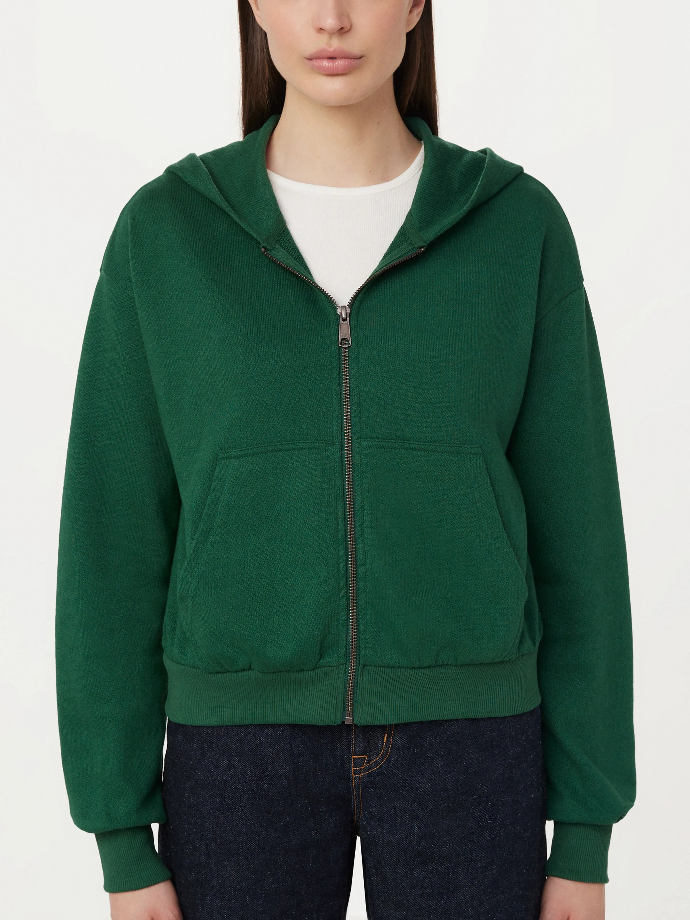 The French Terry Hoodie in Dark Green