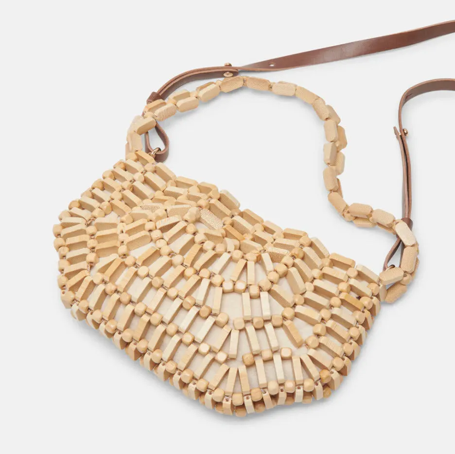 The Wooden Bead Shoulder Bag in Natural