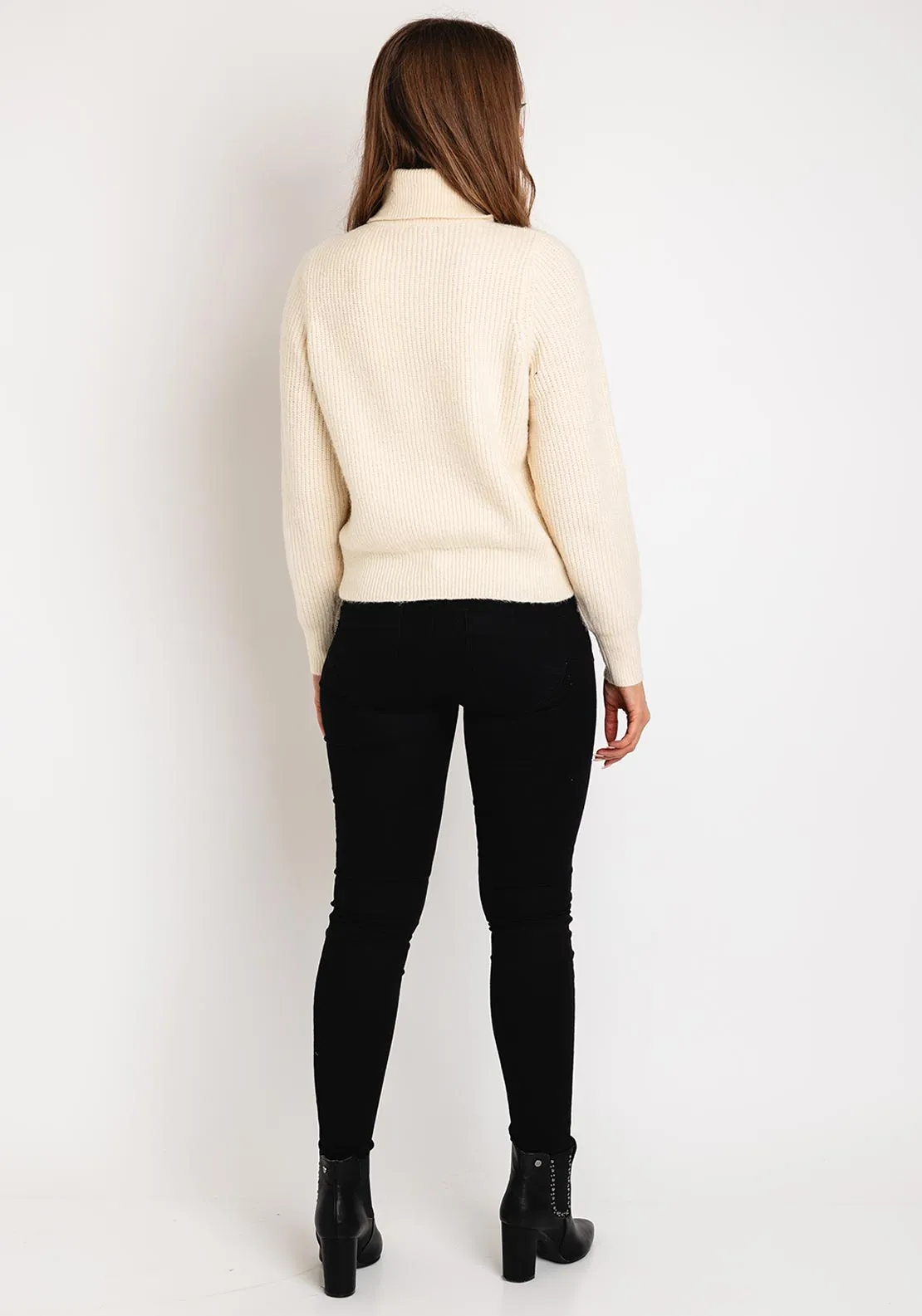 Tiffosi Morgana Herringbone Knitted Sweater, Cream