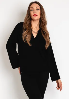 Tiffosi Tiamat Gold Chain Neckline Sweater, Black