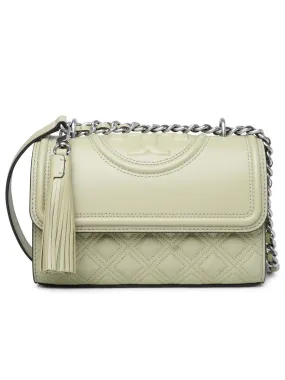 Tory Burch    Tory Burch 'Fleming' Small Green Lear Crossbody Bag