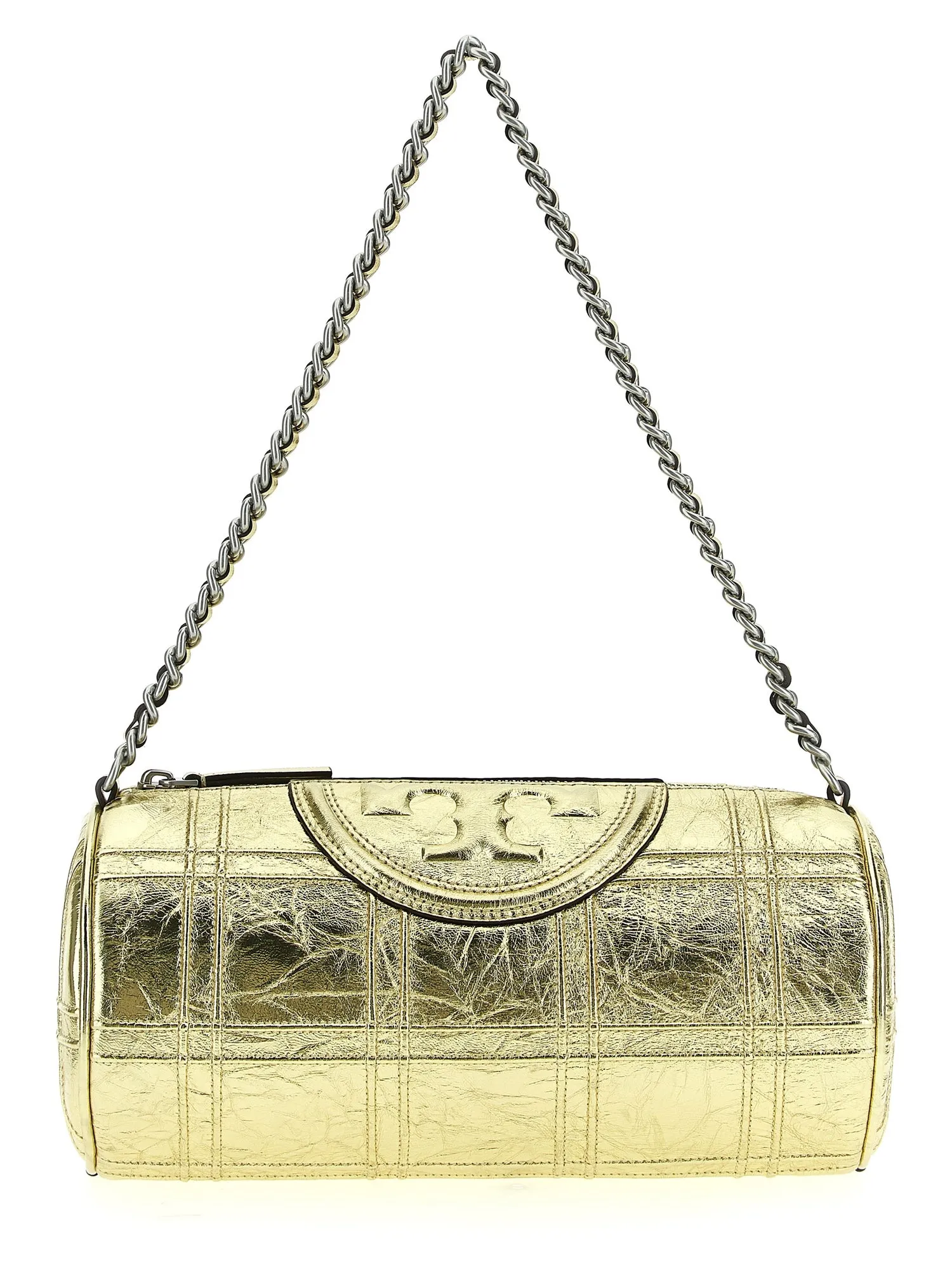 Tory Burch    Tory Burch 'Fleming Soft Metallic Quilt Barrel' Crossbody Bag