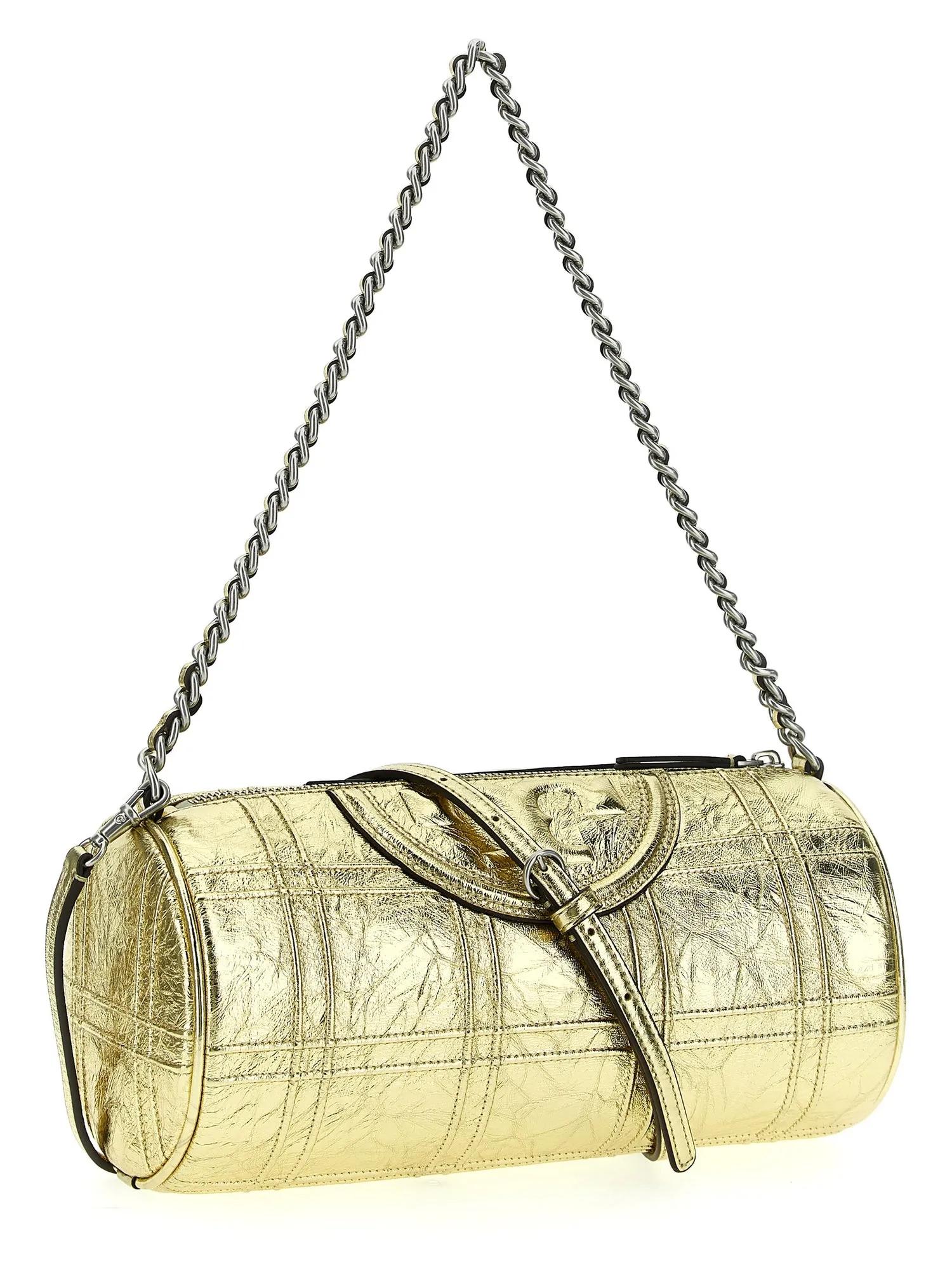 Tory Burch    Tory Burch 'Fleming Soft Metallic Quilt Barrel' Crossbody Bag