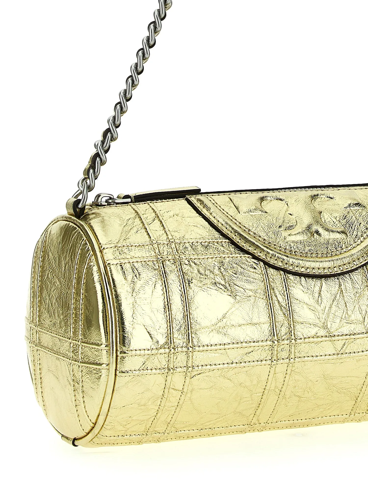 Tory Burch    Tory Burch 'Fleming Soft Metallic Quilt Barrel' Crossbody Bag