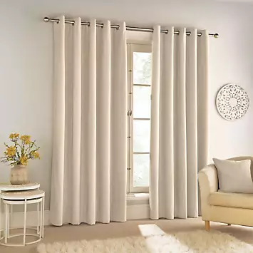 Tyrone Savoy Chenille Pair of Blackout Thermal Eyelet Curtains | Kaleidoscope