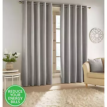 Tyrone Savoy Chenille Pair of Blackout Thermal Eyelet Curtains | Kaleidoscope