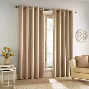 Tyrone Savoy Chenille Pair of Blackout Thermal Eyelet Curtains | Kaleidoscope