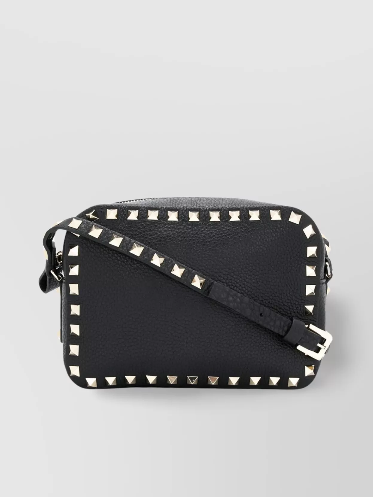 Valentino Garavani   Studded rectangular crossbody bag with adjustable strap