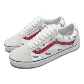 Vans Old Skool True White Red Navy Logo Men Unisex Casua...