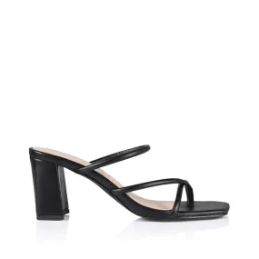 Verali NASHVILLE STRAPPY MULES - Black Smooth