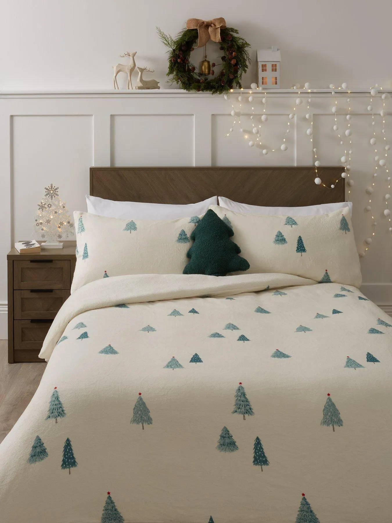 Very Home Nordic Trees Fleece Christmas Duvet Cover Set