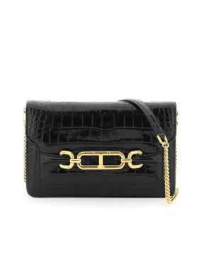 Whitney Crocodile Print Shoulder Bag