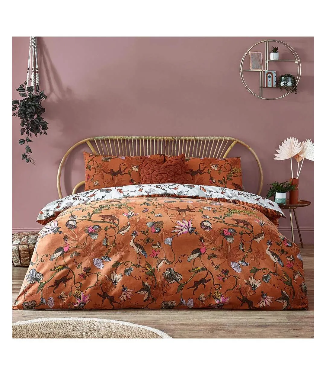 Wildlings tropical duvet cover set warm sienna Furn