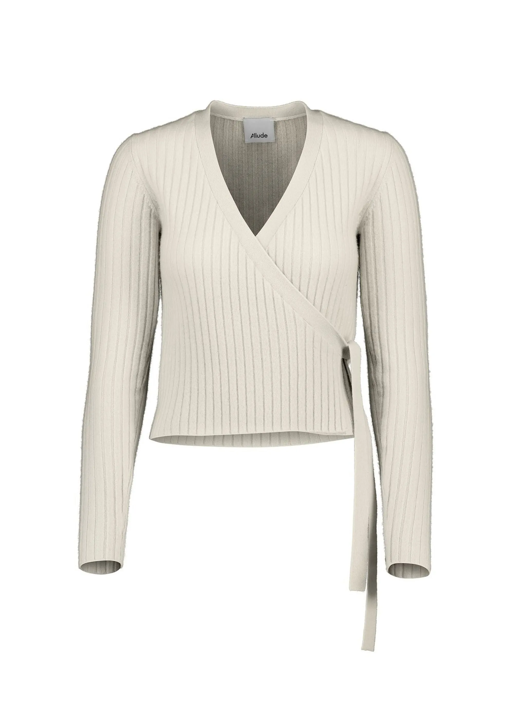 Wrap cashmere cardigan, cream