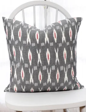 XO Grey & Red Throw Pillow Cover